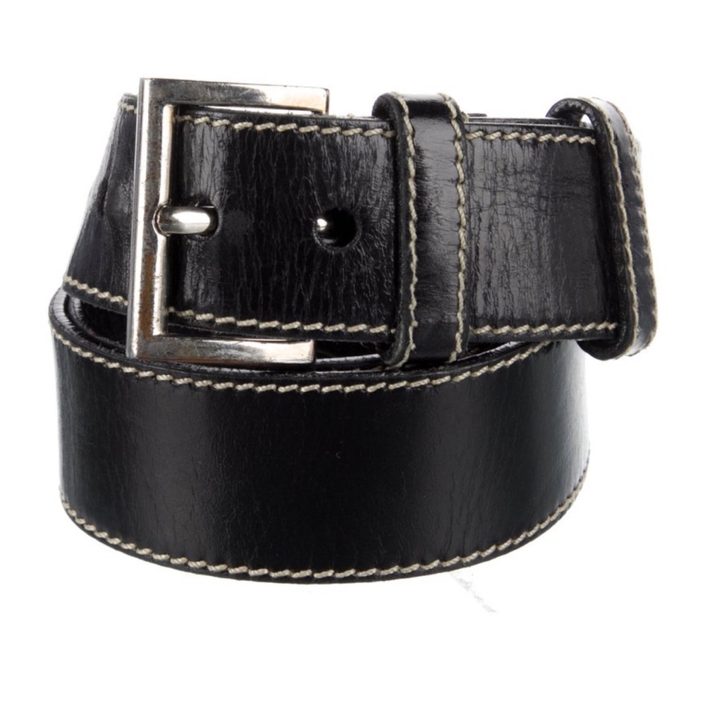 Prada Leather Stitched Belt